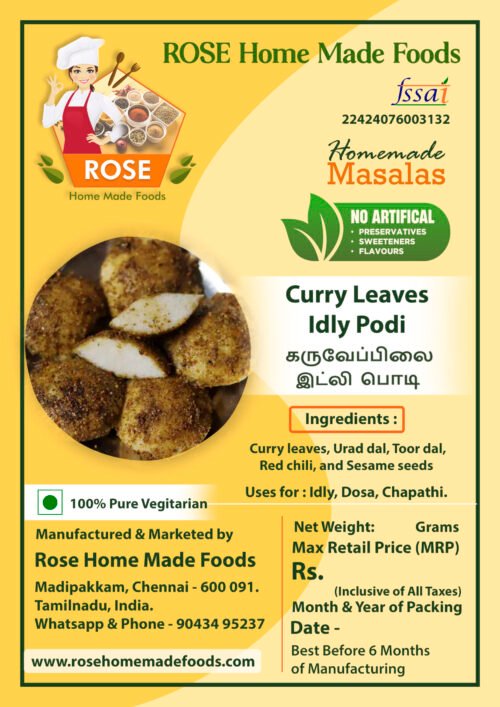 Curry Leaves Idly Powder