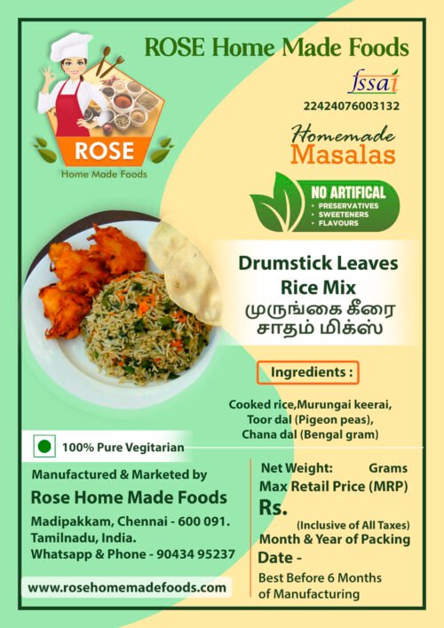 Murungai Keerai (Drumstick Leaves) Rice Mix